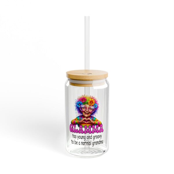 Groovy Grandma Sipper Glass - Colorful Drinkware for Fun Parties