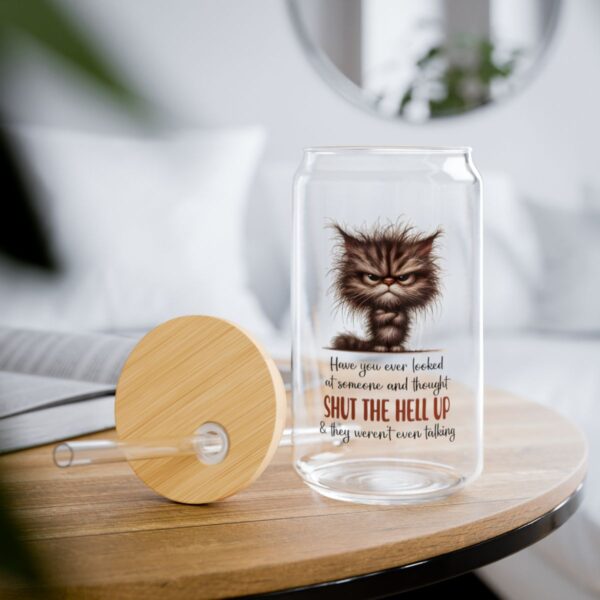 Funny Cat Sipper Glass - Hilarious Animal Mug