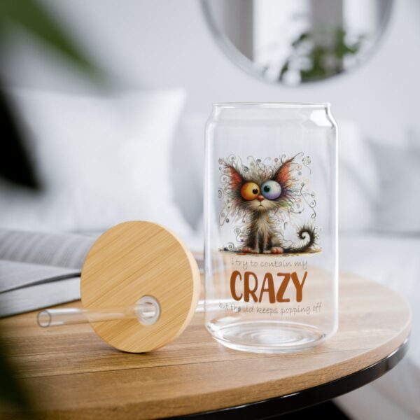 Crazy Cute Sipper Glass Funny Drinkware - Pet Lover Gift