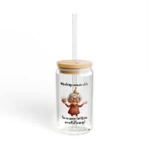Funny Sipper Glass Drinkware Gift for Seniors - Unique Humor for Elderly