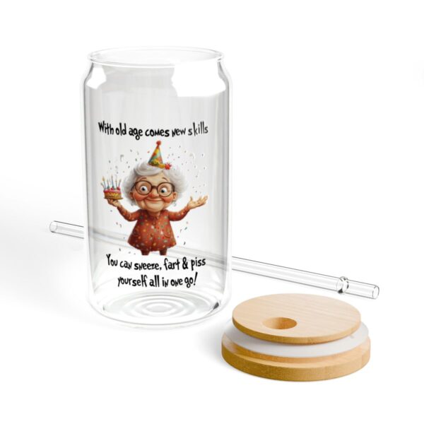 Funny Sipper Glass Drinkware Gift for Seniors - Unique Humor for Elderly