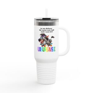 Fun Insulated Travel Mug with Zebra Design - Perfect for Coffee Lovers