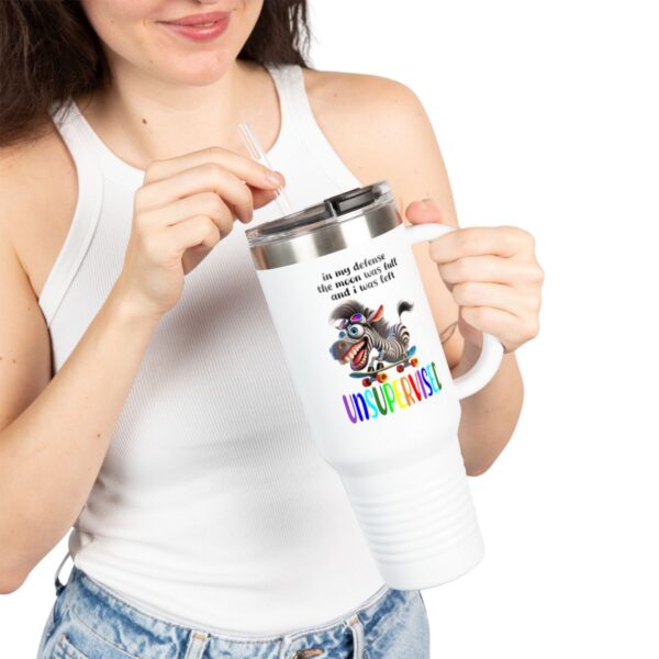 Fun Insulated Travel Mug with Zebra Design - Perfect for Coffee Lovers